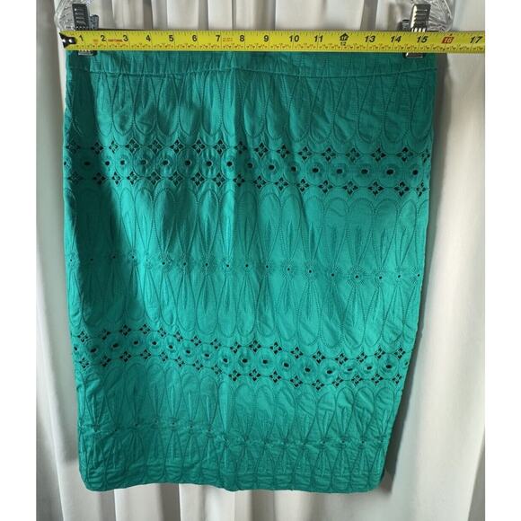 Ann Taylor LOFT Eyelets Pencil Skirt, Green, Sz: 8, 64-52 - Picture 8 of 16